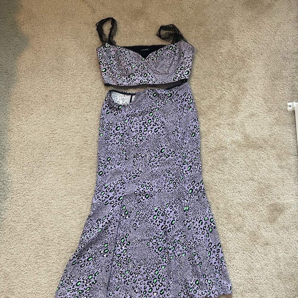 Elegant Versace Leopard Print Two Piece Set